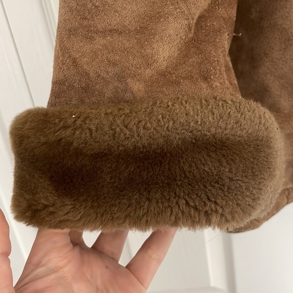 St. John’s Bay Suede And Faux Fur lined hooded jacket - Picture 3 of 12